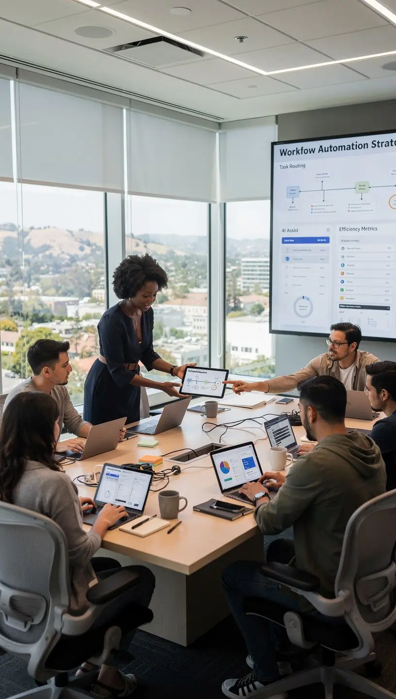 Robotic Process Automation streamlining software workflows.